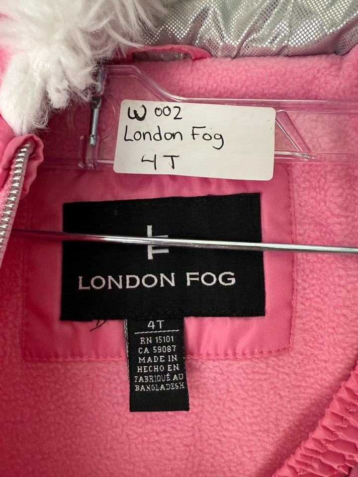 Traje de nieve LONDON FOG para niñas con babero de nieve y chaqueta acolchada talla 4T (W002) Foto 4 de 4
