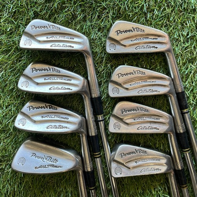 #ad PowerBilt Citation HB All Stainless Iron Set 3 Pw Steel Stiff Flex Vintage Blade $89.00