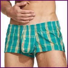 Men's Underwear Cotton Plaid Boxer Shorts Men Loungewear Sleepwear