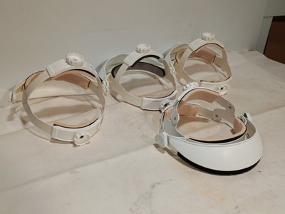 Lot of 4 Depuy face shield holder helmets w padding, hook&loop, & adj. knobs