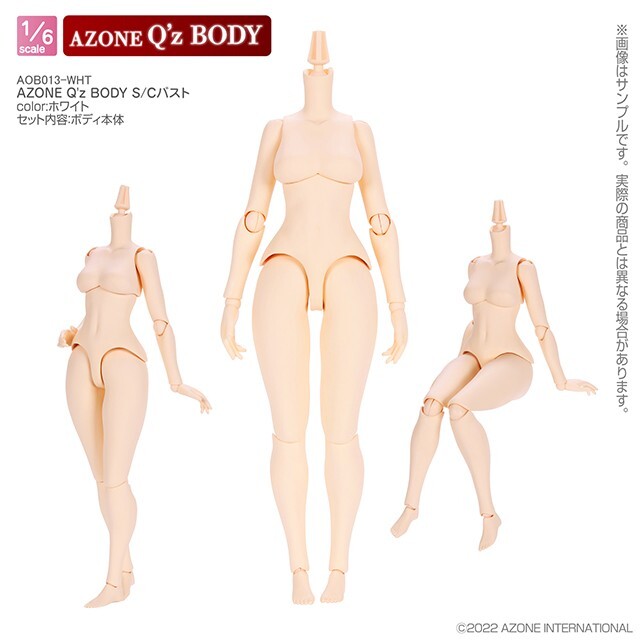 レア DOLLSSAN AZONE Q'z BODY S Size / C Bust - Pure Neemo Doll Body