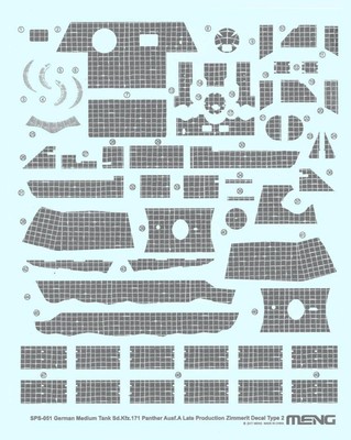 Meng Model 1/35 SPS-051 Panther Ausf.A Late Production Zimmerit Decal Type.2