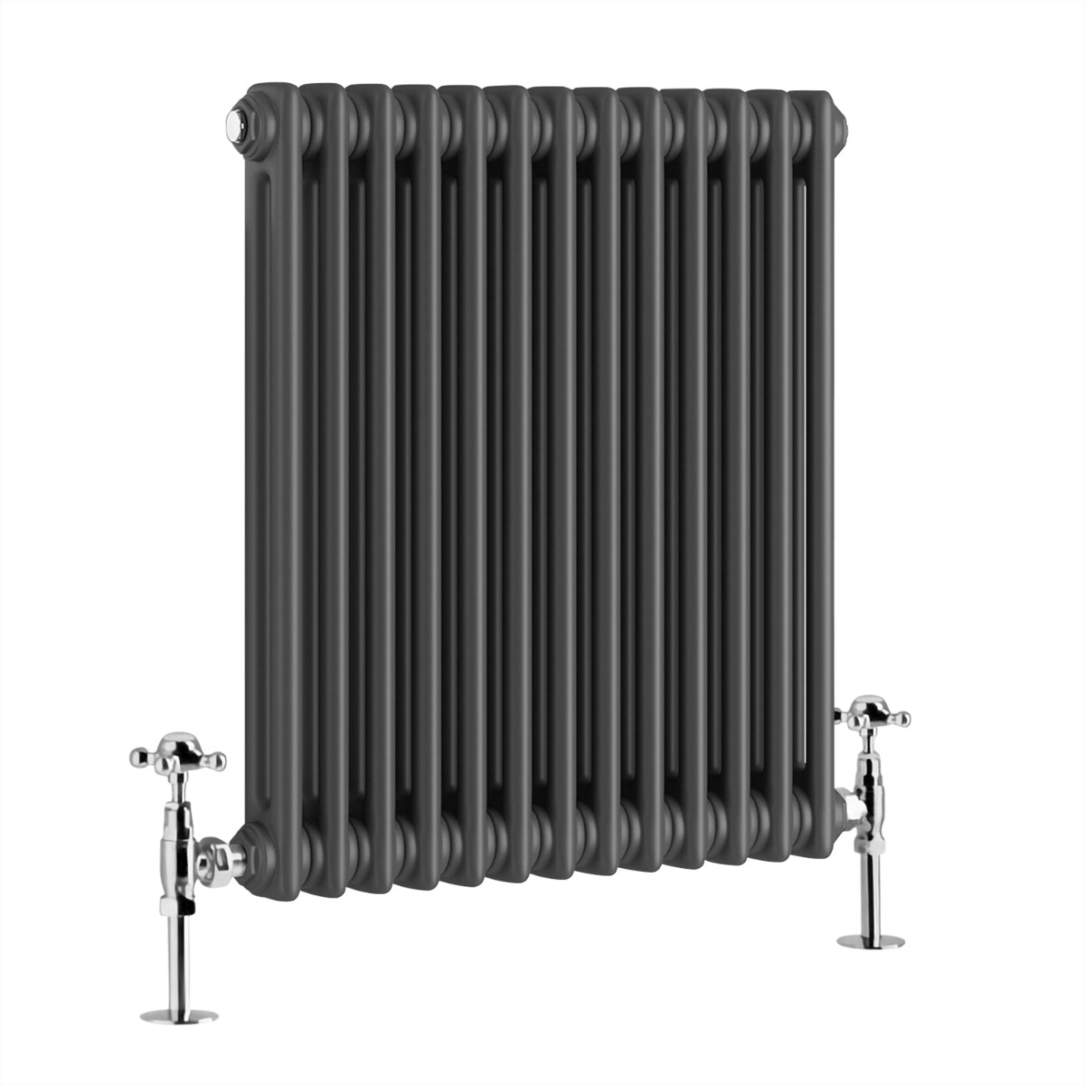 Traditional Cast Iron Style Anthracite Double Horizontal Radiator 600 x ...