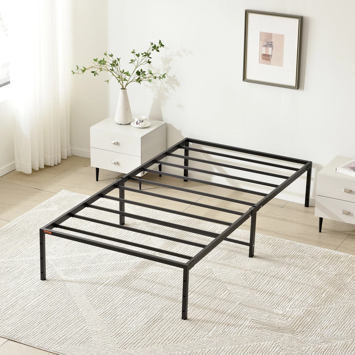 VEVOR Single Size Bed Frame Metal Bed Base Twin Size Mattress