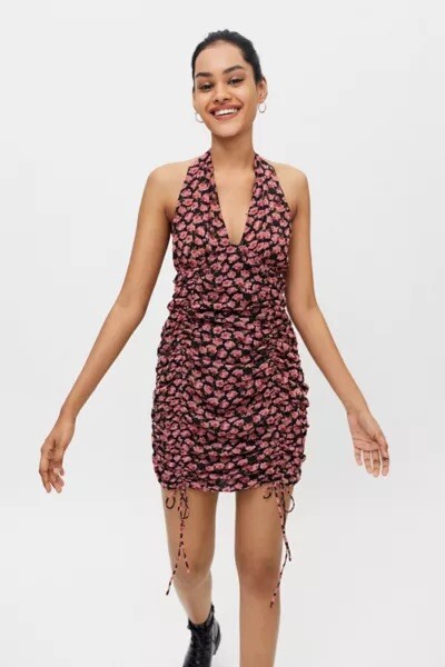 Urban Outfitters UO Kiss the Sky La Rose Halter Mini Dress Size Small, New!  | eBay