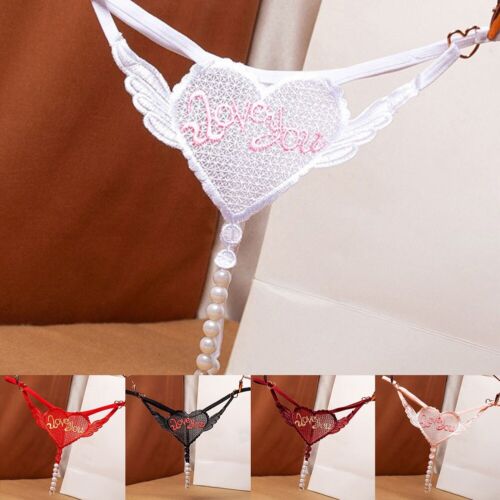 Sheer Lace Seductive Crotchless Lingerie with Pearl Massage for Women in Pink - Picture 2 of 28