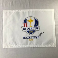 Ryder Cup 2016 Flag Pin signed by JORDAN SPIETH w/ Exact Proof/COA