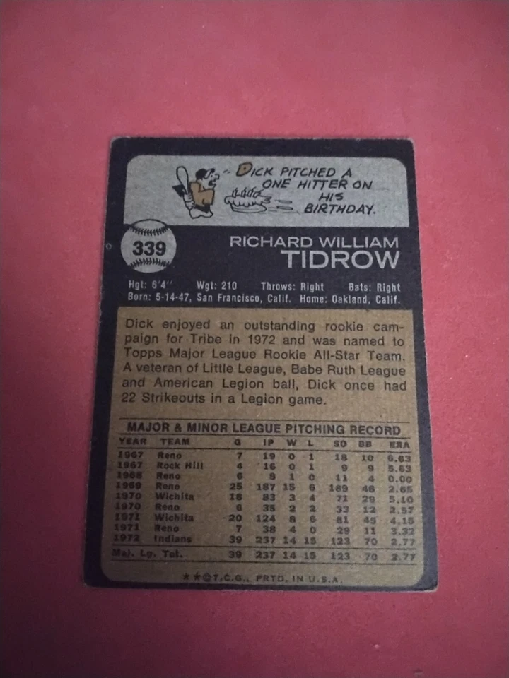 1973b Topps Лот товаров (10) Cleveland Indians - Гейлорд Перри/Алекс Джонсон - Изображение 2 из 4