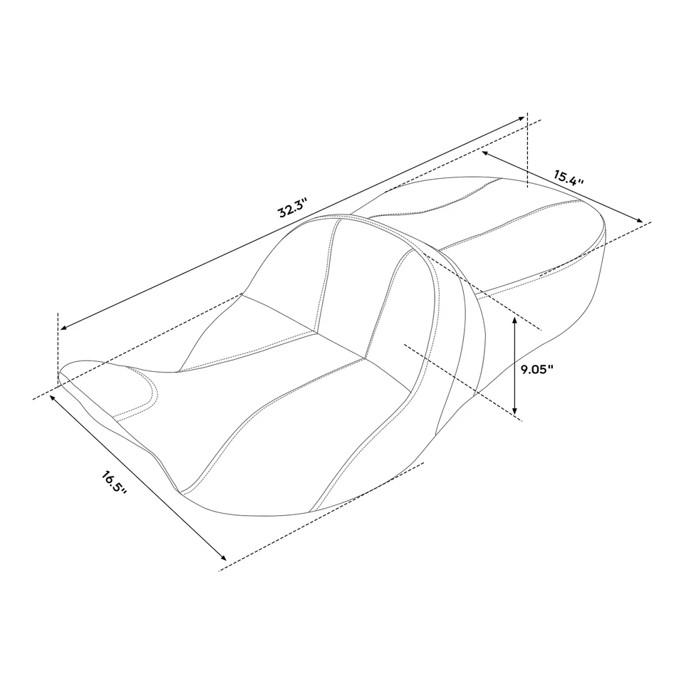 Asiento de pasajero de conductor dos arriba apto para Harley Touring Electra Road Glide 2009-2023 Foto 3 de 4