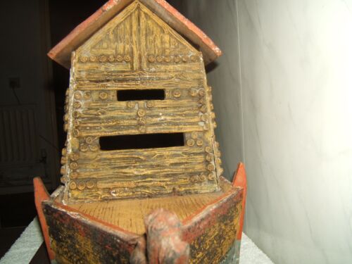 Antique Elastolin Rare Noahs Ark Composition & Wood VG Condition 24 Inch 61 cm - Picture 16 of 18