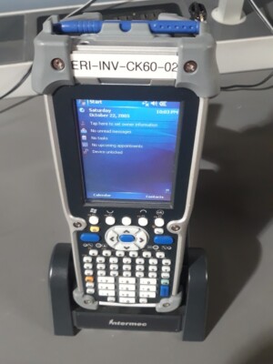 INTERMEC BARCODE SCANNER CK60 W/BATTERY AND POWER SUPPLY & INTERMEC AD5 ...