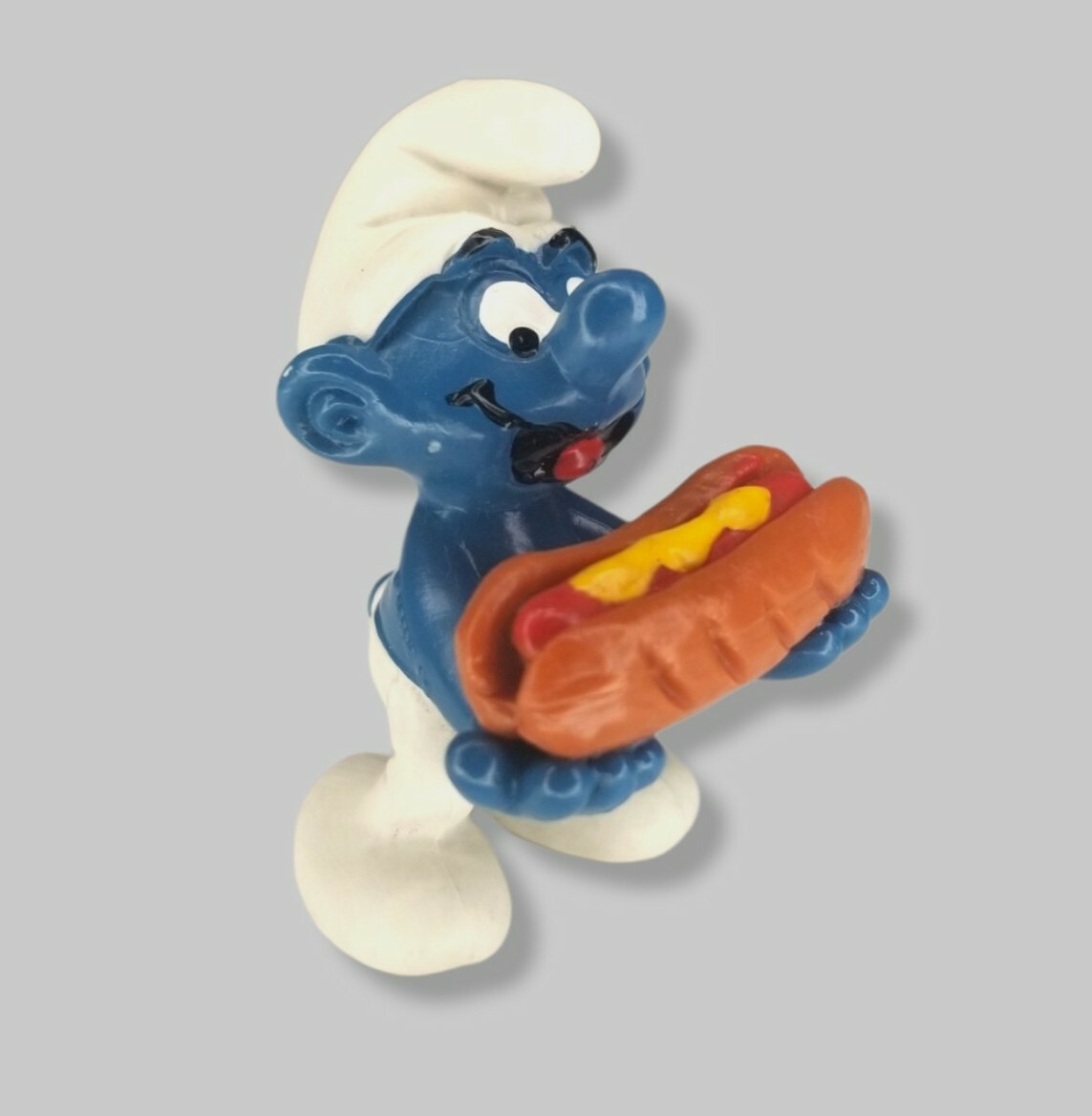 Smurfs 20169 Hot Dog Smurf Vintage Original Figure PVC Toy