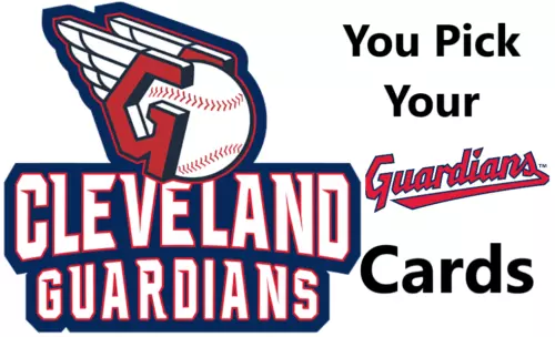 You Pick Your Cards - Cleveland Guardians Team - MLB Baseball Card Selection A