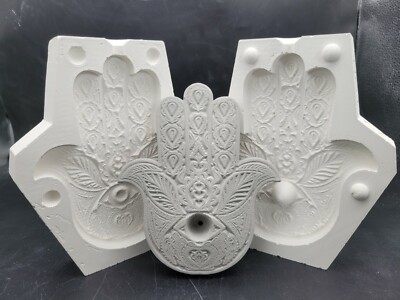Hamsa Hand plaster slip mold ceramic casting