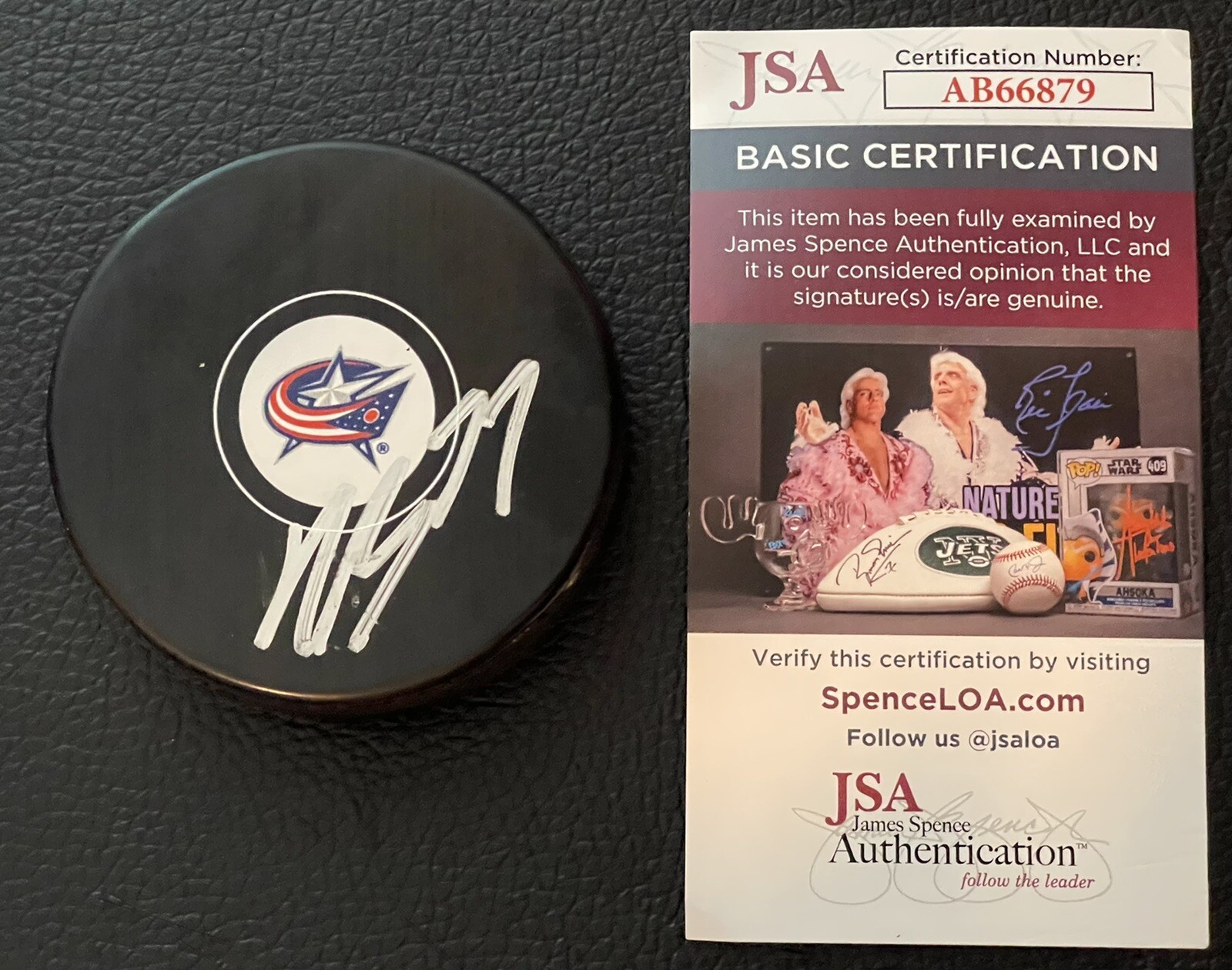 Nick Blankenburg Autographed Signed Columbus Blue Jackets Columbus Bluejackets Hockey Puck JSA #1 Pick 