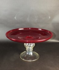 vassoio da appoggio rappresentativo XL MURANO - D40 cm! - vetro rosso rubino
