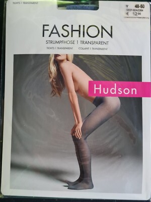 HUDSON FASHION Tights - Größe 48-50 - Farbe Deep Sea - Transparent - Neu in OVP