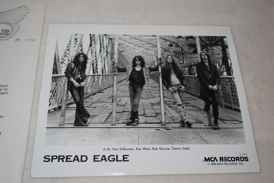 Spread Eagle Rock Band 1990 MCA Records Promotional Photo & Papers Lot