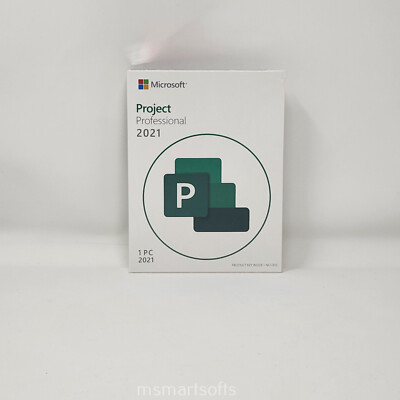 Microsoft Project 2021 Professional 1 PC + Product Key Retail box *New Sealed*