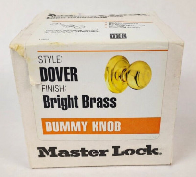 MASTER LOCK Dummy Knob / Door Knob - Bright Brass - NOS