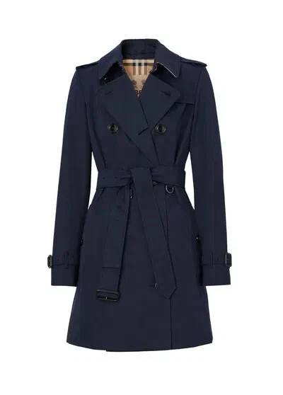 Women Burberry The Chelsea Coat Midnight Blue Made in UK US10