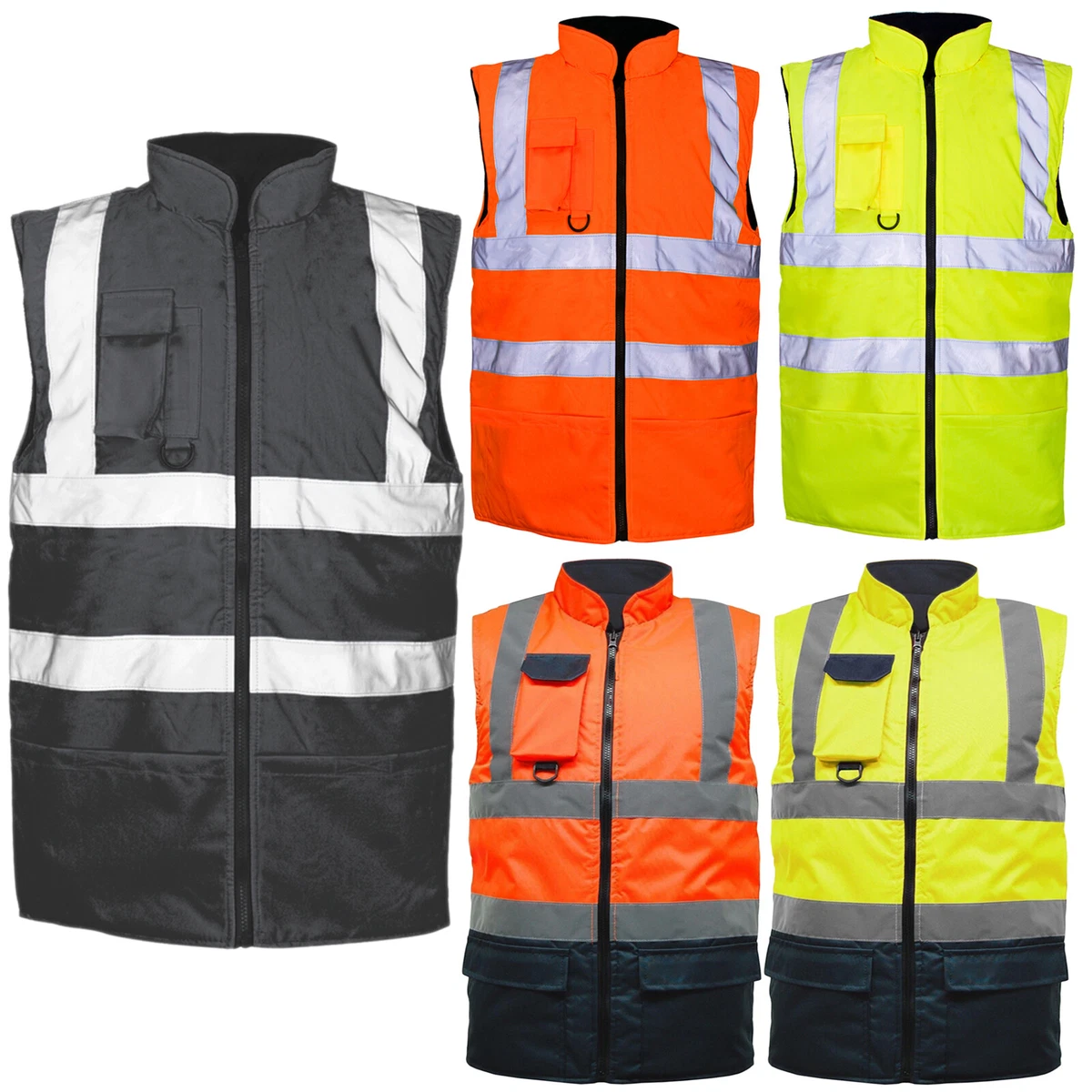 NEO Visibility Fleece Omkeerbaar Waterdicht Body Warmer Gilet Vest (S