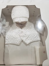 Baby Boy White Christening Gown/ Baptism Outfit Romper Size 0-3 Months