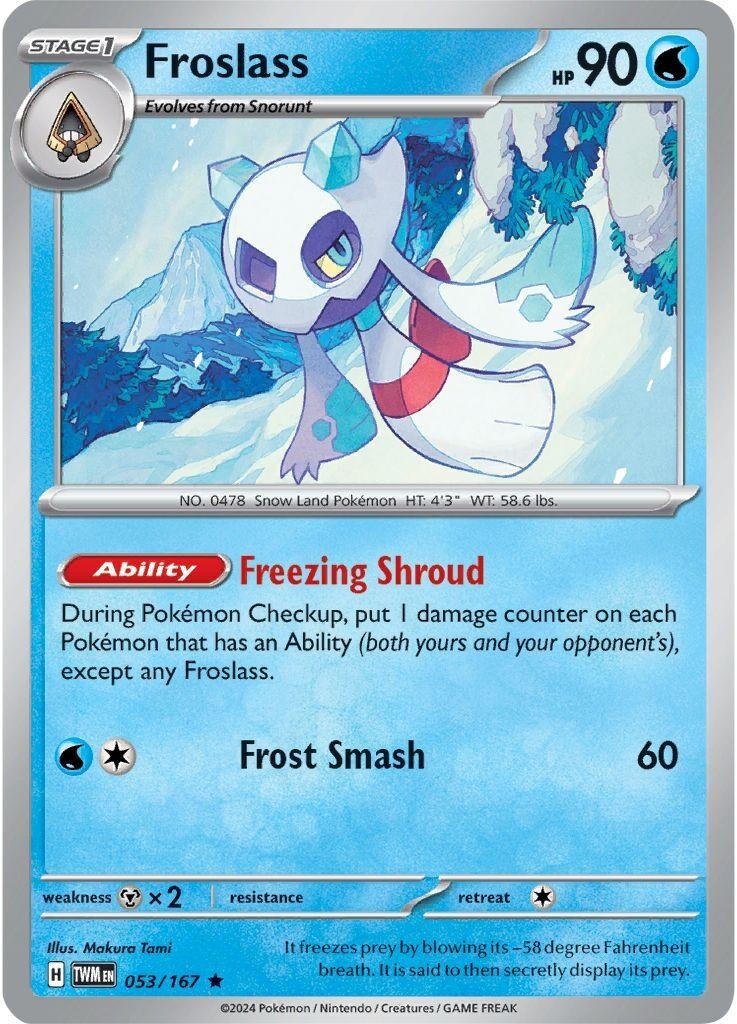 Froslass 53/167 Holo Rare - Pokemon TCG Twilight Masquerade - Near Mint