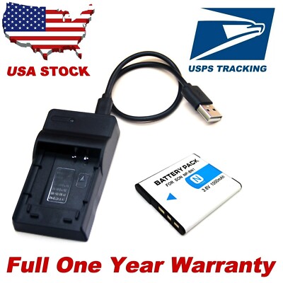 Battery + Charger For Sony NP-BN NP-BN1 BC-CSN BC-CSNB BC-TRN BC-TRN2 USA STOCK