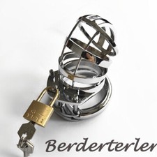 Stainless Steel Metal Male Chastity Belt Cage Device Restraint Spiked-ring Lock