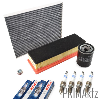 FILTER Öl- Innenraum- Luftfilter 4x BOSCH Zündkerzen für FIAT Grande Punto 199