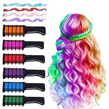 Temporary Hair Chalk Comb Hair Color Dye Cosplay Kit Washable Safe 6 Pieces