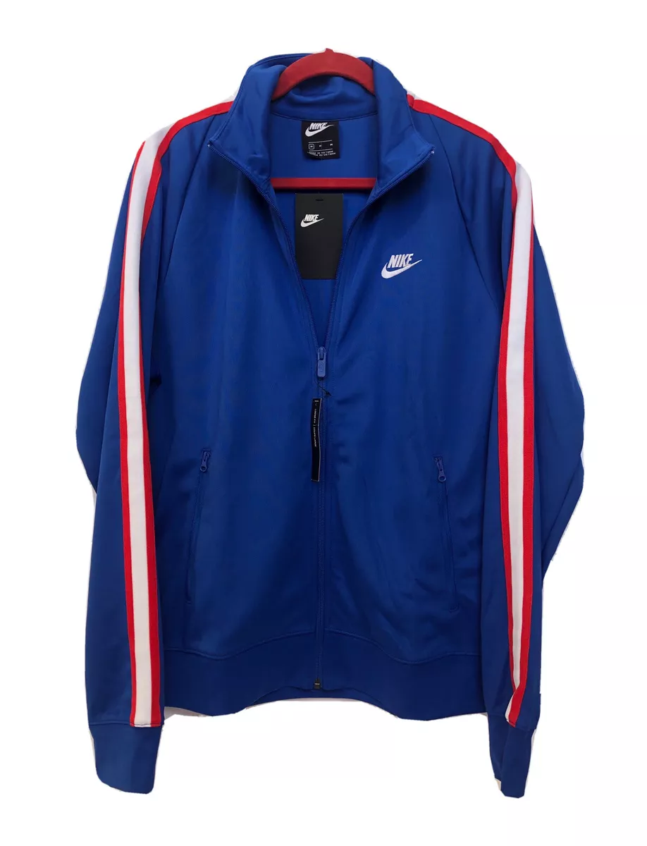Veste Nike homme Activewear taille M couleur bleu royal rouge blanc bande 70