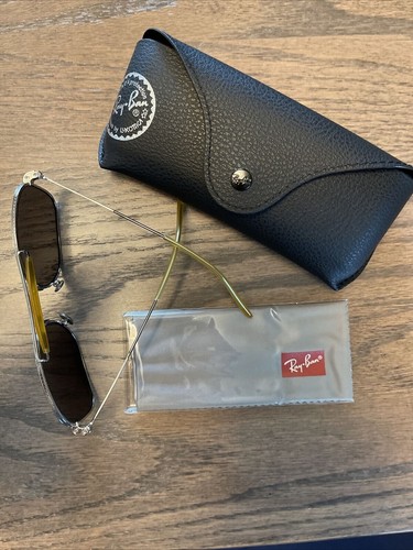 Ray-Ban Titanium Chromance RB8062 Sunglasses Silver w/ Polarized Dark Green - Picture 4 of 4
