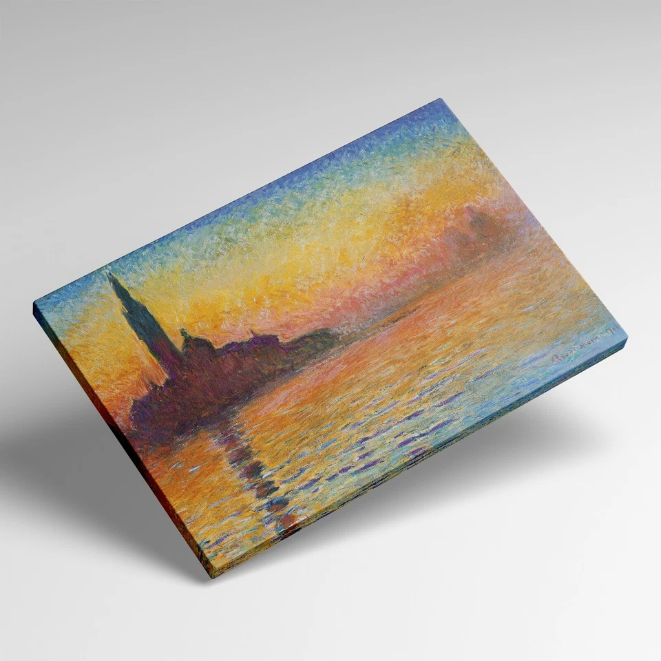 San Giorgio Maggiore al atardecer, Claude Monet, 1908, pintura famosa, impresión en lienzo  Foto 2 de 4