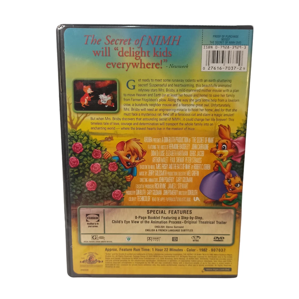 The Secret of NIMH (DVD 1998) Children Animation Adventure Mice R1 Brand New - Image 2 of 4