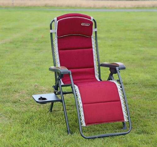 2 x Quest Leisure Bordeaux Pro Relax XL Chair with Side Table Garden BBQ Camping - Picture 2 of 10
