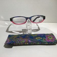 Calabria 4377 Reading Glasses w/Floral Designs Matching Case Multi Color 400