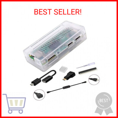 GeeekPi Pi Zero 2 W Case/Zero W Case, 7 in 1 Basic Starter Kit with Pi Zero Heat