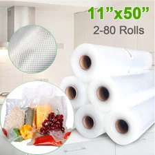 11"x50' Embossed Vacuum Sealer Bags Universal Food Saver Storage Package 4 Mil