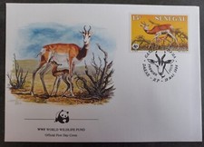1986 Senegal World Wildlife Fund FDC ties 15Fr Stamp cd Dakar