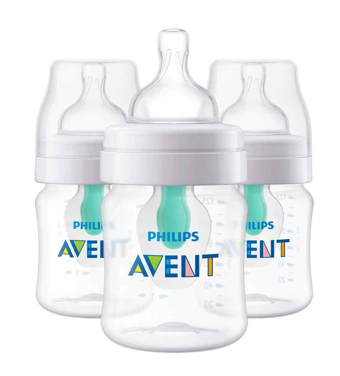 Philips Avent Anti-colic Bottle with AirFree vent 4oz 3pk, SCF400/34