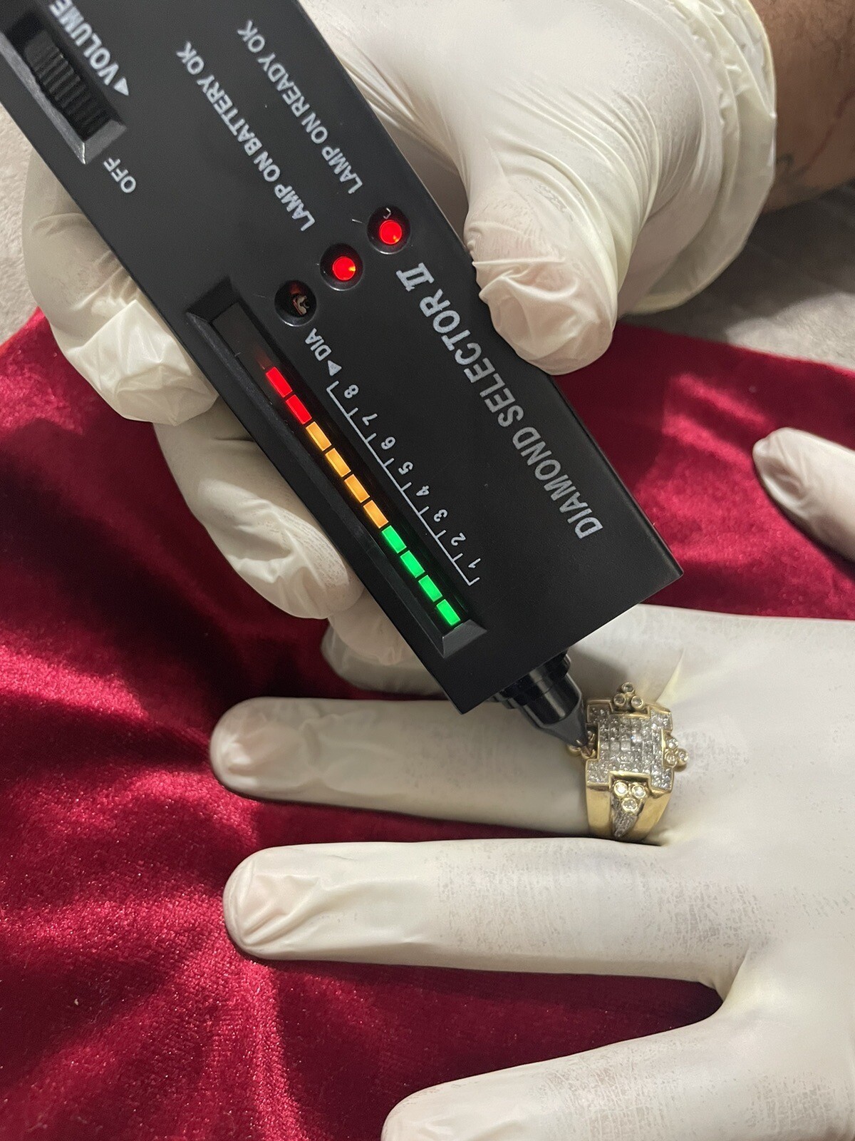 Men 14K solid gold real diamond ring Size 11 - image 19