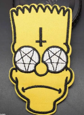 #ad THE SIMPSONS BART SIMPSON SATANIC FACE Embroidered Iron On Patch $4.95