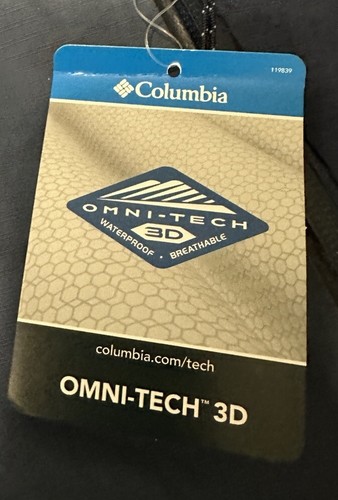 Columbia Jacket Mens XXL Blue Omni Tech 3D Discovery Point Shell NWT Read Below - Picture 4 of 13