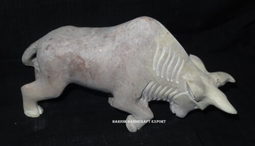 4 " Swarovski Marmor Neu Soulmates Schwarz Bull Ox Leben Handgefertigt Dekor - Bild 1 von 5