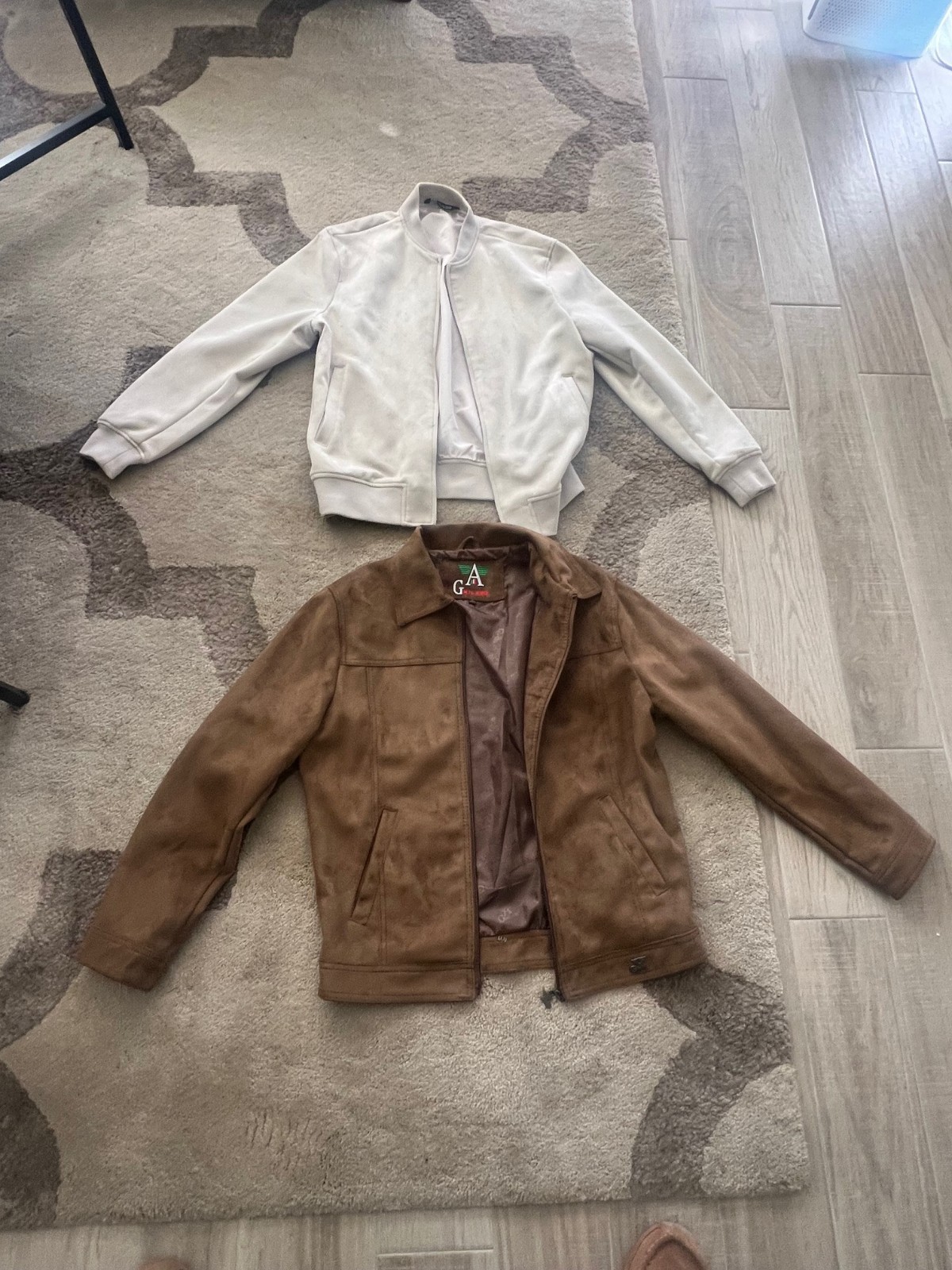 G Milano Italian Suede Leather Jackets Size Large Made In Italy Plus Zara!