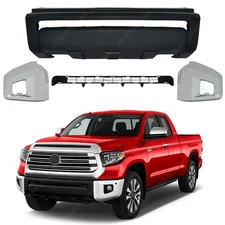 Front Steel Bumper Ends Kit Lower Valance Chromed For 2014-2021 Toyota Tundra