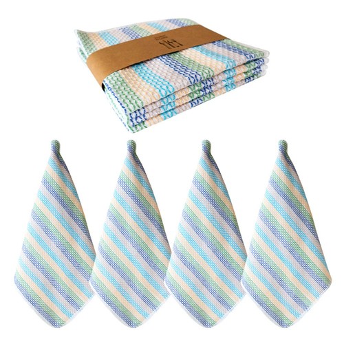 4PCS Breathable Kitchen Towels Striped Pattern Kitchen Rag Restaurant - Picture 15 of 16