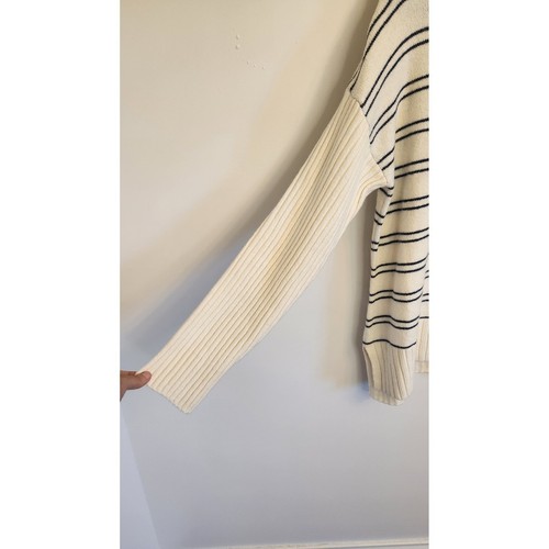 LL Bean Womens Essential Turtleneck Sweater MP Navy Striped Wool Nautical NWT - Picture 3 of 10